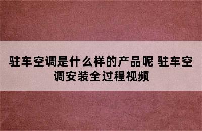 驻车空调是什么样的产品呢 驻车空调安装全过程视频